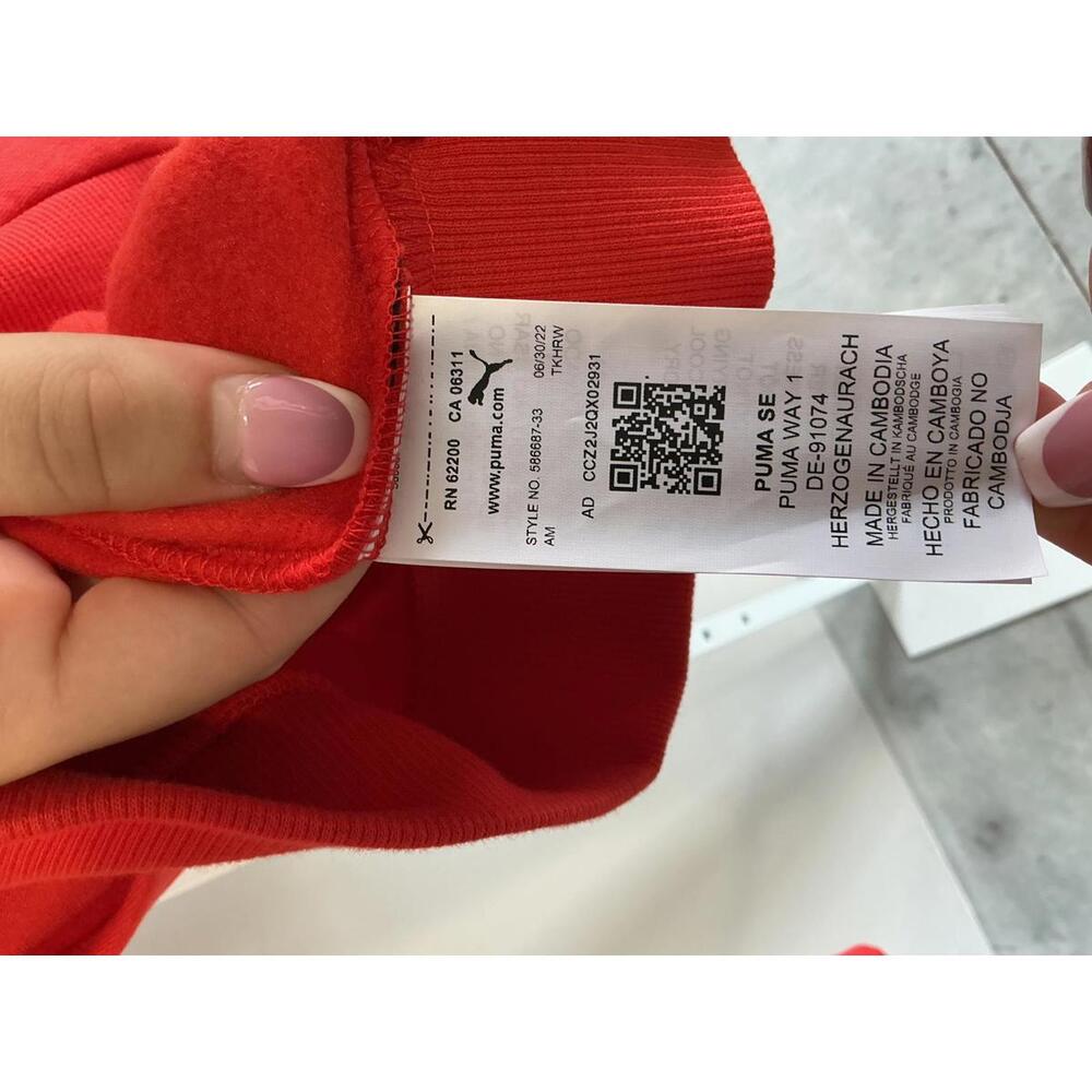 Puma Red Men's Hoodie with Logo XL - Picture 8 of 9